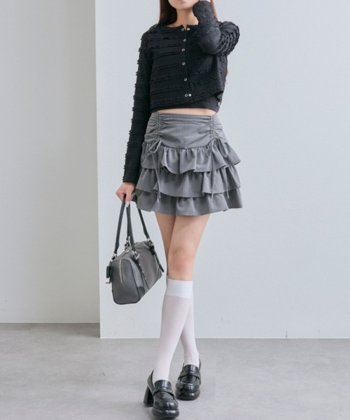 OLIVE des OLIVE(オリーブデオリーブ)の「レーススナップカーデ(カーディガン/ボレロ・レディース・オフホワイト/サックスブルー/ブラック・FREE)」の15枚目の写真