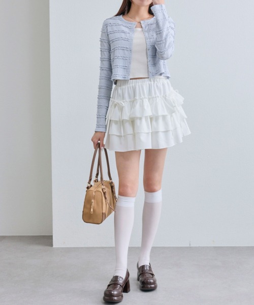 OLIVE des OLIVE(オリーブデオリーブ)の「レーススナップカーデ(カーディガン/ボレロ・レディース・オフホワイト/サックスブルー/ブラック・FREE)」の20枚目の写真