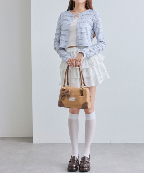 OLIVE des OLIVE(オリーブデオリーブ)の「レーススナップカーデ(カーディガン/ボレロ・レディース・オフホワイト/サックスブルー/ブラック・FREE)」の21枚目の写真