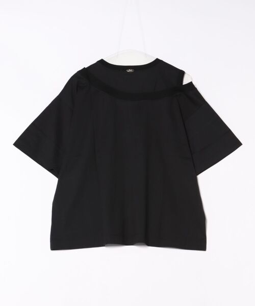 H.A.K(ハク)の「マーセライズ天竺アシンメトリーTシャツ(Tシャツ/カットソー・レディース・チャコール/ブラウン/ブラック・FREE)」の4枚目の写真