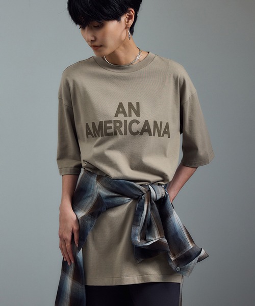 AMERICANA(アメリカーナ)の「【Americana(アメリカーナ) for SALON】別注ロゴTシャツ(Tシャツ/カットソー・レディース・オフホワイト/ブラウン系その他/ベージュ系その他2・FREE)」の3枚目の写真
