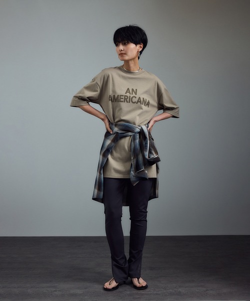 AMERICANA(アメリカーナ)の「【Americana(アメリカーナ) for SALON】別注ロゴTシャツ(Tシャツ/カットソー・レディース・オフホワイト/ブラウン系その他/ベージュ系その他2・FREE)」の7枚目の写真