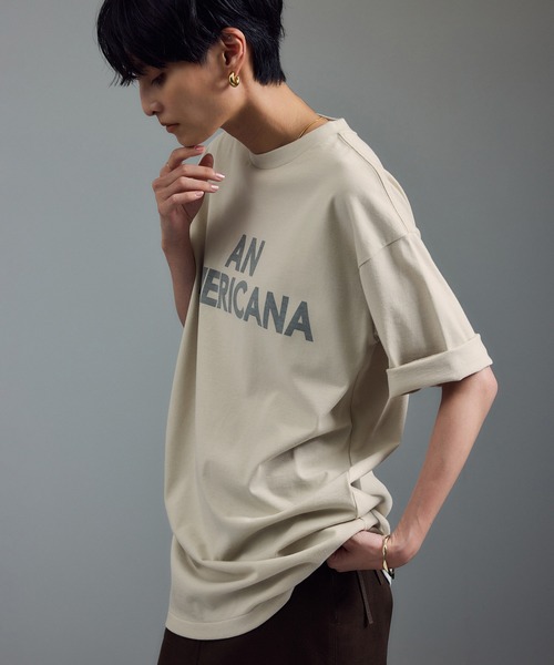 AMERICANA（アメリカーナ）の「【Americana（アメリカーナ） for SALON】別注ロゴTシャツ（Tシャツ/カットソー・レディース・オフホワイト/ブラウン系その他/ベージュ系その他2・FREE）」の10枚目の写真