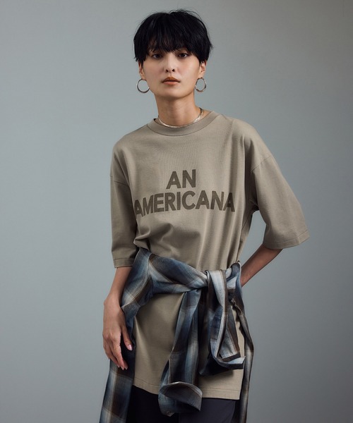 AMERICANA（アメリカーナ）の「【Americana（アメリカーナ） for SALON】別注ロゴTシャツ（Tシャツ/カットソー・レディース・オフホワイト/ブラウン系その他/ベージュ系その他2・FREE）」の17枚目の写真