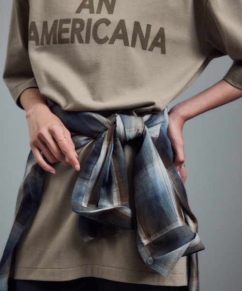 AMERICANA（アメリカーナ）の「【Americana（アメリカーナ） for SALON】別注ロゴTシャツ（Tシャツ/カットソー・レディース・オフホワイト/ブラウン系その他/ベージュ系その他2・FREE）」の19枚目の写真