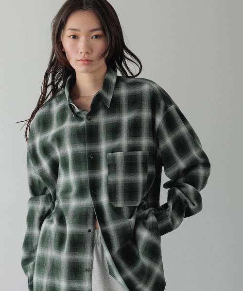 LOWRYS FARM（ローリーズファーム）の「【LFM(U)】ビエラチェックシャツ　 591777（シャツ/ブラウス・メンズ・ブルー/グリーン/ライトブルー/ブラック・LARGE/MEDIUM）」の3枚目の写真