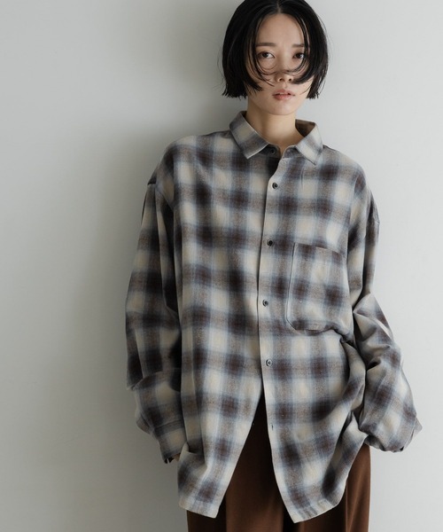 LOWRYS FARM（ローリーズファーム）の「【LFM(U)】ビエラチェックシャツ　 591777（シャツ/ブラウス・メンズ・ブルー/グリーン/ライトブルー/ブラック・LARGE/MEDIUM）」の4枚目の写真