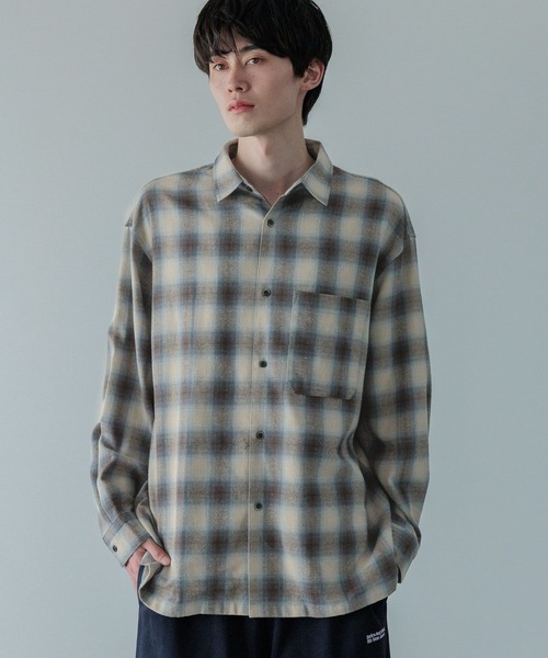 LOWRYS FARM（ローリーズファーム）の「【LFM(U)】ビエラチェックシャツ　 591777（シャツ/ブラウス・メンズ・ブルー/グリーン/ライトブルー/ブラック・LARGE/MEDIUM）」の9枚目の写真