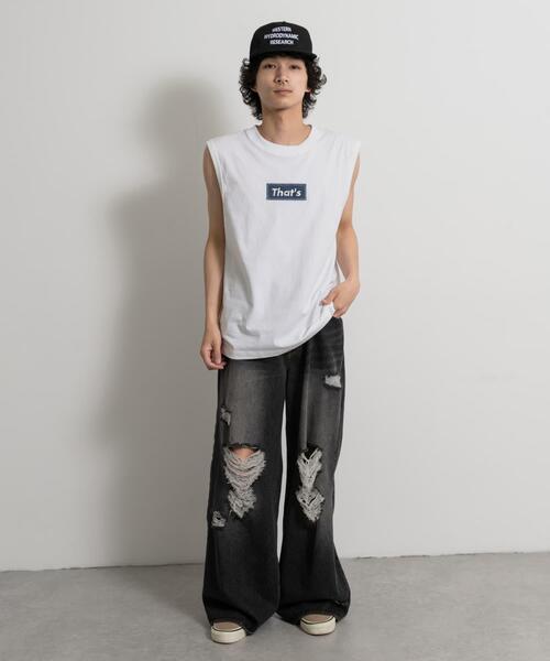 THE GOODLAND MARKET(ザグッドランドマーケット)の「『別注』That’s×TGM The Nosleeve TGM(タンクトップ・メンズ・ホワイト/ブラック・MEDIUM/LARGE)」の20枚目の写真