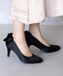 JELLY BEANS | バックリボン7.5cmヒールパンプス＜ふわさら＞＜撥水＞(204-59040)JELLY BEANS(ジェリービーンズ)(パンプス)