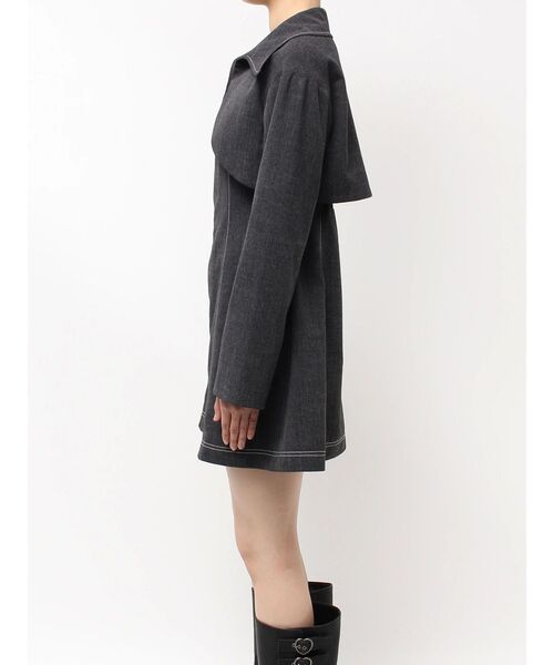 CALNAMUR(カルナムール)の「クロップドジャケット&ミニワンピースセット(ワンピース・レディース・グレー/ブルー・FREE)」の4枚目の写真