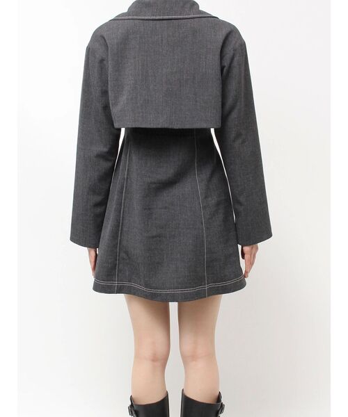 CALNAMUR(カルナムール)の「クロップドジャケット&ミニワンピースセット(ワンピース・レディース・グレー/ブルー・FREE)」の5枚目の写真