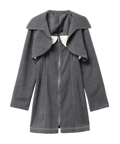 CALNAMUR(カルナムール)の「クロップドジャケット&ミニワンピースセット(ワンピース・レディース・グレー/ブルー・FREE)」の18枚目の写真