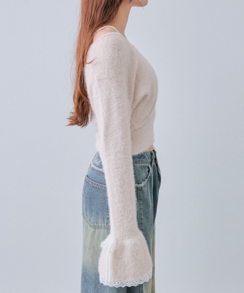 OLIVE des OLIVE（オリーブデオリーブ）の「ふわふわボレロ（カーディガン/ボレロ・レディース・ブラック/オフホワイト/サックスブルー/ピンク・FREE）」の16枚目の写真