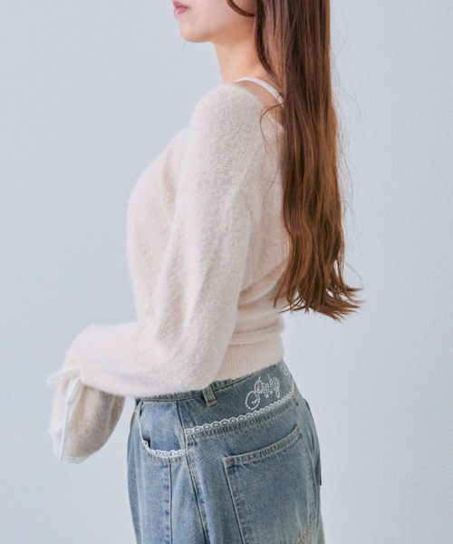 OLIVE des OLIVE（オリーブデオリーブ）の「ふわふわボレロ（カーディガン/ボレロ・レディース・ブラック/オフホワイト/サックスブルー/ピンク・FREE）」の5枚目の写真