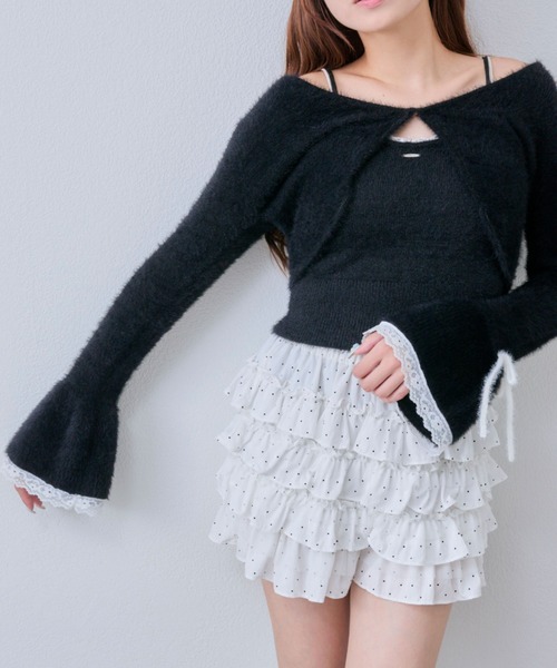 OLIVE des OLIVE（オリーブデオリーブ）の「ふわふわボレロ（カーディガン/ボレロ・レディース・ブラック/オフホワイト/サックスブルー/ピンク・FREE）」の11枚目の写真