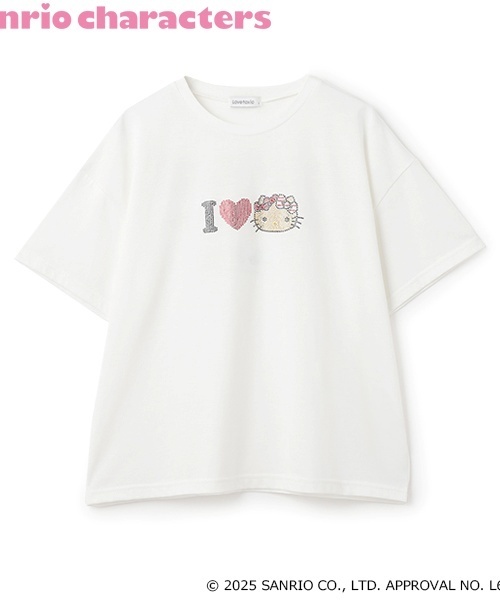 【新品】LOVE FLASH FEVER Tシャツ ハローキティ】日焼け接触冷感Tシャツ（Tシャツ/カットソー
