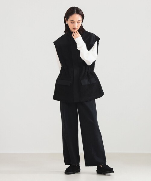 VACHEMENT（ヴァシュモン）の「【1/1値下げ】VACHEMENT / タフタ ボア ベスト（ベスト・レディース・ブラック・ONE SIZE）」の3枚目の写真