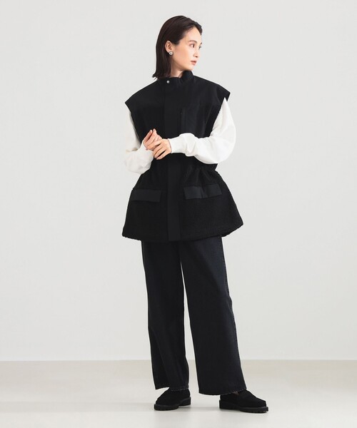 VACHEMENT（ヴァシュモン）の「【1/1値下げ】VACHEMENT / タフタ ボア ベスト（ベスト・レディース・ブラック・ONE SIZE）」の4枚目の写真