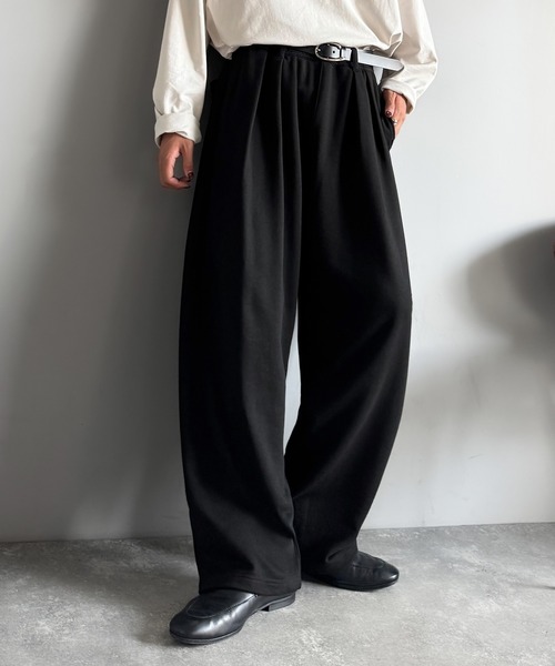 セール】「まるでスラックス！」ベルトループ付き2タックカーブ