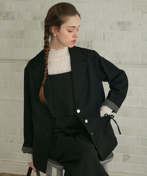 BONLECILL noir】＜セットアップ対応＞ダブルリボンオーバーテーラード