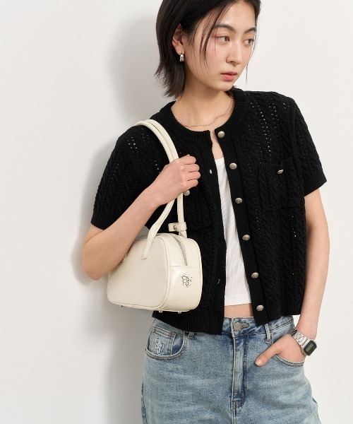 GENERAL IDEA/ジェネラルアイディア cable half cardigan メッシュ