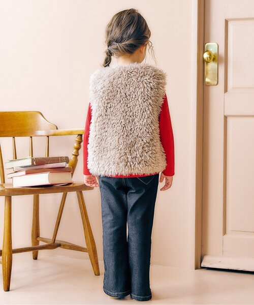 apres les cours（アプレレクール）の「【スリット】裾パール・ラインストーン フレアきゅんパンツ_ジュニア対応（デニムパンツ・キッズ・ブラック/ブルー・90/100/110/120/130/140）」の14枚目の写真