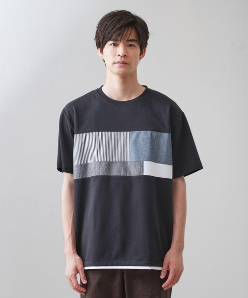 THE SHOP TK (ザ ショップ ティーケー )の「パネル切替半袖Tシャツ(Tシャツ/カットソー・メンズ・ライトブルー/ブラック/オフホワイト/ネイビー・03/02)」の21枚目の写真