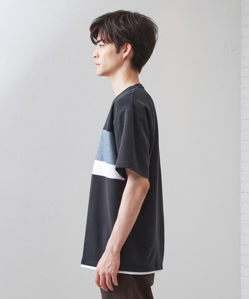 THE SHOP TK (ザ ショップ ティーケー )の「パネル切替半袖Tシャツ(Tシャツ/カットソー・メンズ・ライトブルー/ブラック/オフホワイト/ネイビー・03/02)」の22枚目の写真