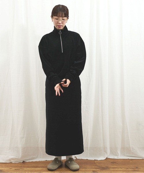 fig Ｌondon（フィグロンドン）の「track velour half zip（Tシャツ/カットソー・レディース・グレー/ブラック/グリーン・FREE）」の14枚目の写真