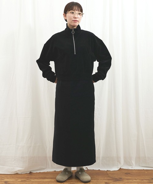 fig Ｌondon（フィグロンドン）の「track velour half zip（Tシャツ/カットソー・レディース・グレー/ブラック/グリーン・FREE）」の18枚目の写真