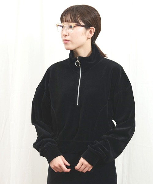 fig Ｌondon（フィグロンドン）の「track velour half zip（Tシャツ/カットソー・レディース・グレー/ブラック/グリーン・FREE）」の15枚目の写真
