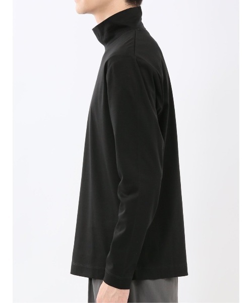 m.f.editorial（エムエフエディトリアル）の「【ストレッチ シルケットコットン】m.f.エディトリアル メンズ ハイネック 長袖Tシャツ（Tシャツ/カットソー・メンズ・ブラック/ホワイト・LARGE/X-LARGE/MEDIUM）」の6枚目の写真