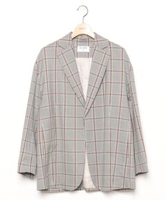 ★チェックオーバーサイズシングルジャケットMAISON SPECIAL セール】Plaid Pattern Oversize Single Jacket/チェック
