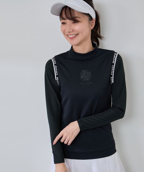 JUN&ROPE'(ジュンアンドロペ)の「ベアスムースフェイクレイヤープルオーバー(Tシャツ/カットソー・レディース・ブラック/オリーブ/ピンク・L/M/S)」の1枚目の写真