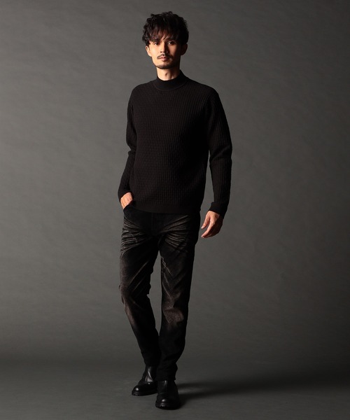 NICOLE CLUB FOR MEN（ニコルクラブフォーメン）の「リンクスバスケットモックネックニット（ニット/セーター・メンズ・ブルー系/ホワイト系/ブラック/ブラック系その他・MEDIUM/LARGE/X-LARGE）」の6枚目の写真