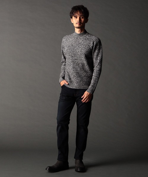 NICOLE CLUB FOR MEN（ニコルクラブフォーメン）の「リンクスバスケットモックネックニット（ニット/セーター・メンズ・ブルー系/ホワイト系/ブラック/ブラック系その他・MEDIUM/LARGE/X-LARGE）」の8枚目の写真