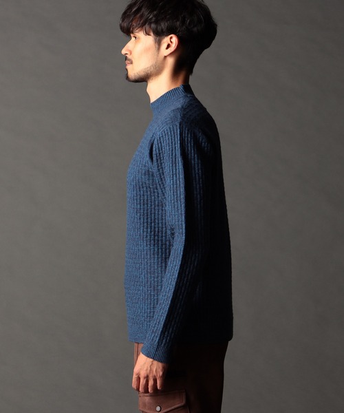 NICOLE CLUB FOR MEN（ニコルクラブフォーメン）の「リンクスバスケットモックネックニット（ニット/セーター・メンズ・ブルー系/ホワイト系/ブラック/ブラック系その他・MEDIUM/LARGE/X-LARGE）」の9枚目の写真