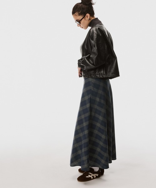 coca(coca)(コカ)の「フレアチェックスカート(スカート・レディース・ネイビー・S/L/M)」の3枚目の写真