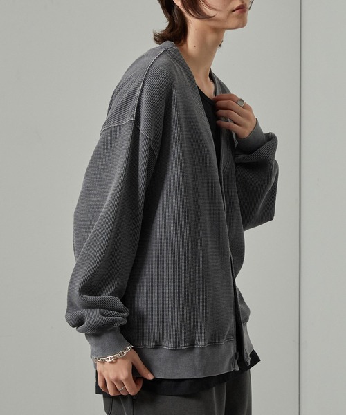 Alfred Alex】ヴィンテージスノーウォッシュ加工ワンポイント刺繍