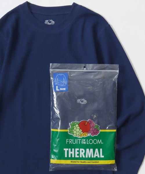 FRUIT OF THE LOOM（フルーツオブザルーム）の「FRUIT OF THE LOOM/フルーツオブザルーム 無地 ワッフル/サーマル クルーネック 長袖Tシャツ/ロングスリーブTシャツ/1P パックT/レディース メンズ（Tシャツ/カットソー・メンズ・ネイビー/ホワイト/ブラック/グレー・L/XL/M）」の6枚目の写真