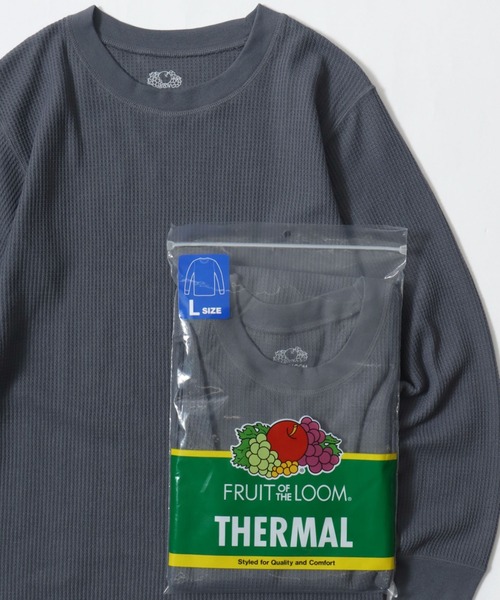 FRUIT OF THE LOOM（フルーツオブザルーム）の「FRUIT OF THE LOOM/フルーツオブザルーム 無地 ワッフル/サーマル クルーネック 長袖Tシャツ/ロングスリーブTシャツ/1P パックT/レディース メンズ（Tシャツ/カットソー・メンズ・ネイビー/ホワイト/ブラック/グレー・L/XL/M）」の7枚目の写真