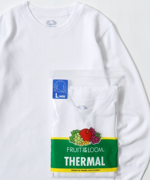 FRUIT OF THE LOOM（フルーツオブザルーム）の「FRUIT OF THE LOOM/フルーツオブザルーム 無地 ワッフル/サーマル クルーネック 長袖Tシャツ/ロングスリーブTシャツ/1P パックT/レディース メンズ（Tシャツ/カットソー・メンズ・ネイビー/ホワイト/ブラック/グレー・L/XL/M）」の5枚目の写真