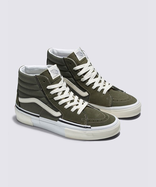VANS（バンズ）の「スケートハイ リコンストラクト / SK8-Hi Reconstruct OLIVE CAMO VN0005UKOLO1（スニーカー・メンズ・オリーブ・4/4.5/5）」の2枚目の写真