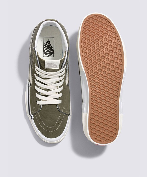 VANS（バンズ）の「スケートハイ リコンストラクト / SK8-Hi Reconstruct OLIVE CAMO VN0005UKOLO1（スニーカー・メンズ・オリーブ・4/4.5/5）」の3枚目の写真