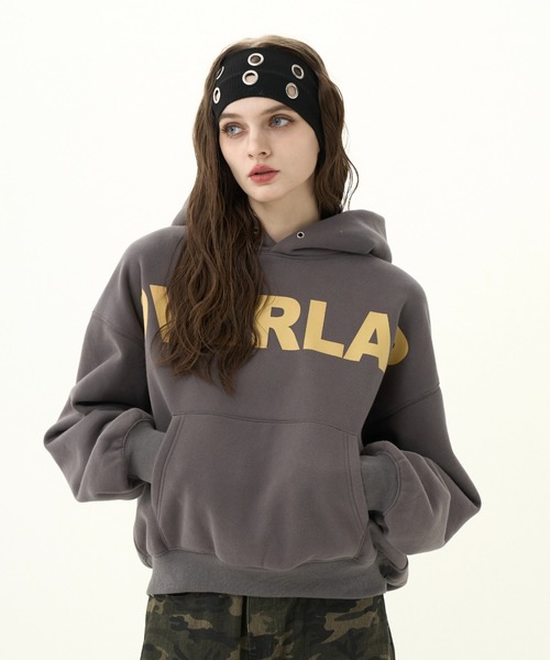 Fleece-lined logo hoodie/裏起毛ロゴトレーナー