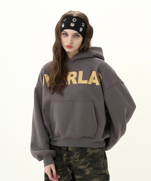 Fleece-lined logo hoodie/裏起毛ロゴトレーナー