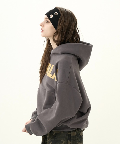 Fleece-lined logo hoodie/裏起毛ロゴトレーナー