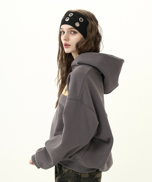 Fleece-lined logo hoodie/裏起毛ロゴトレーナー