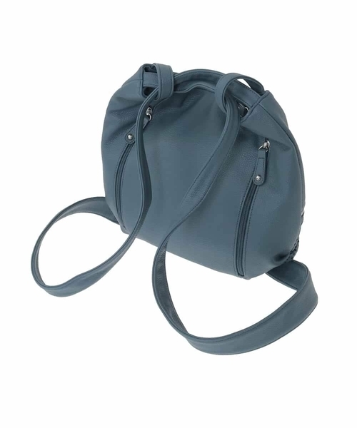 MK MICHEL KLEIN（エムケーミッシェルクラン）の「[2WAY]パンチングデザイン変形ミニトートバッグ（トートバッグ・レディース・ネイビー/ライトグレー・00）」の6枚目の写真